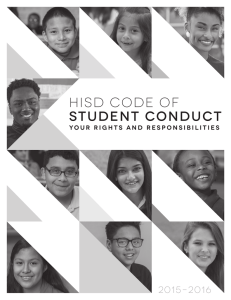 Student Conduct HISD Code of 2015–2016