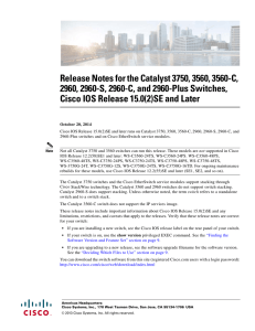 Catalyst Switch Release Notes: Cisco IOS 15.0(2)SE