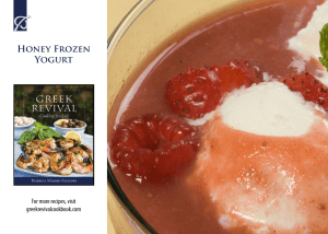  Honey Frozen Yogurt For more recipes, visit