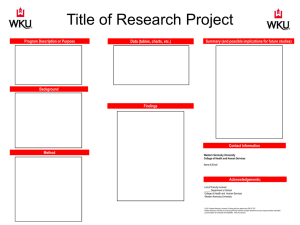 Title of Research Project Data (tables, charts, etc.)