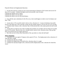 Projectile Motion Lab Supplemental Questions