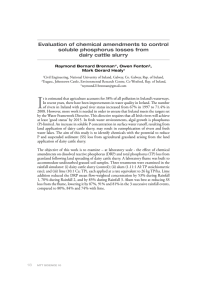 Evaluation of chemical amendments to control soluble phosphorus losses from