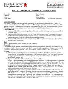 PEB 1154    RHYTHMIC AEROBICS    Example...