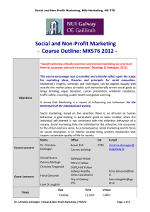 Social and Non-Profit Marketing Course Outline: MK576 2012 - -