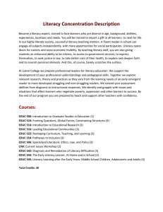 Literacy Concentration Description