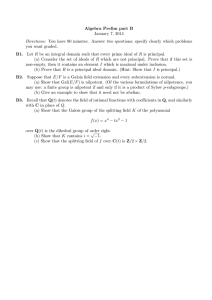 Algebra Prelim part B January 7, 2014