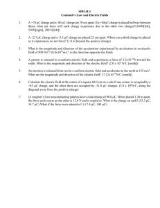 Coulomb's Law and Electric Fields Worksheet