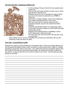 Life of a Serf: Medieval Manor Life Activity