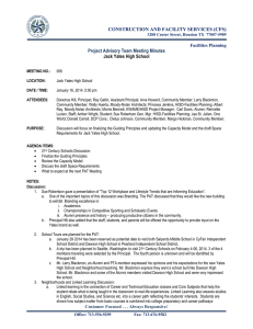 CONSTRUCTION AND FACILITY SERVICES (CFS) Project Advisory Team Meeting Minutes