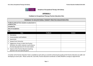 APPENDIX U FEEDBACK TO OCCUPATIONAL THERAPY PRACTICE EDUCATION SITES