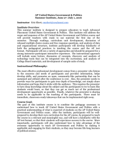 AP United States Government &amp; Politics Instructor Institute Overview