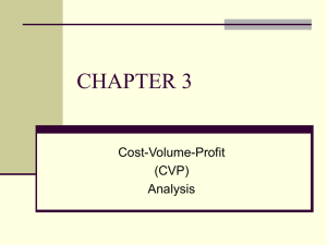 CHAPTER 3 Cost-Volume-Profit (CVP) Analysis