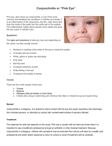 Conjunctivitis or “Pink Eye”