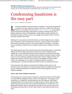 Condemning fanaticism is the easy part | Yehudah Mirsky |...