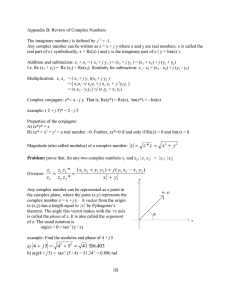 Appendix B: Review of Complex Numbers j = -1.