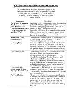 Canada’s Membership of International Organizations