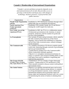 Canada’s Membership of International Organizations