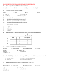 IB CHEMISTRY: TOPIC 4/14 REVIEW (MULTIPLE CHOICE)