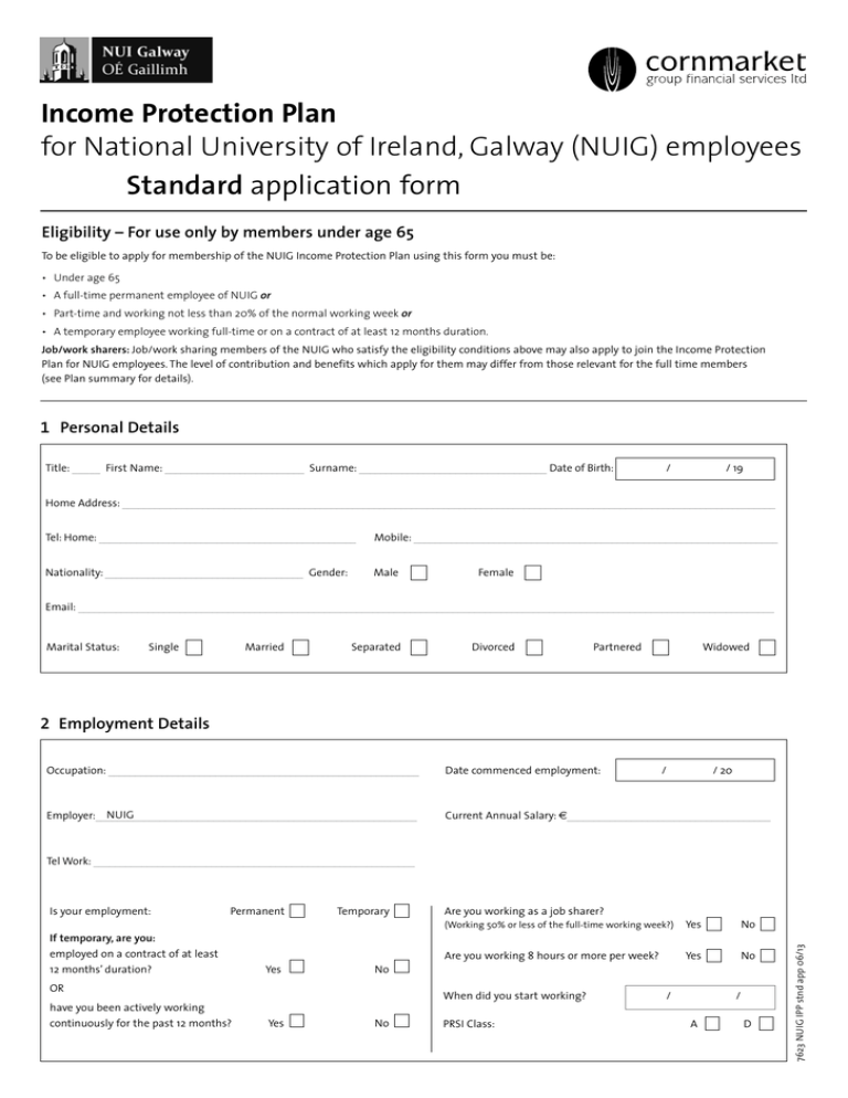 Protection Plan Standard for National University of Ireland