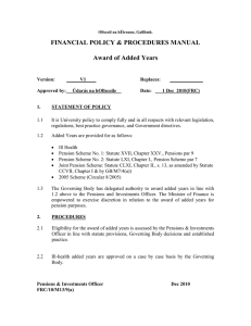 FINANCIAL POLICY &amp; PROCEDURES MANUAL  Award of Added Years