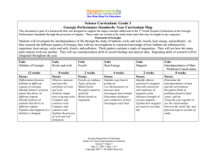 Georgia 3rd Grade Science Curriculum Map
