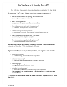 Do You have a University Record??