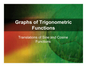 Graphs of Trigonometric Functions Translations of Sine and Cosine