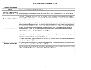 DSAES Assessment Plan for AY 2015-2016