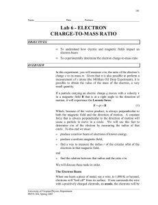 Lab 6 - ELECTRON CHARGE-TO-MASS RATIO