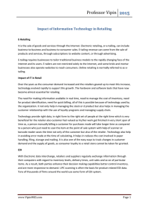 Professor Vipin  2015 Impact of Information Technology in Retailing