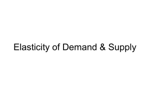 Elasticity of Demand &amp; Supply