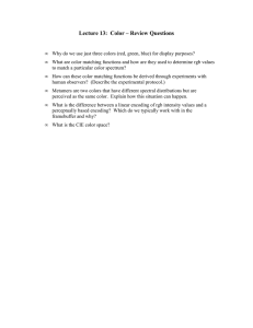 Lecture 13:  Color – Review Questions
