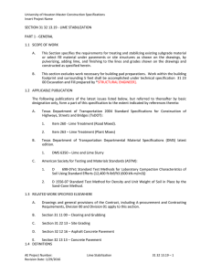 SECTION 31 32 13.19 - LIME STABILIZATION  PART 1 - GENERAL