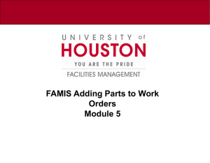 FAMIS Adding Parts to Work Orders Module 5