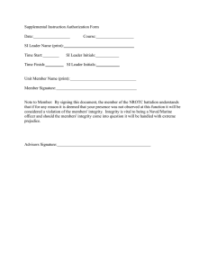 Supplemental Instruction Authorization Form