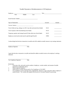 Taxable Payments or Reimbursements to UH Employees
