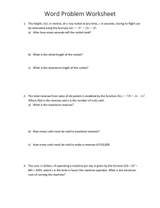 Quadratic Word Problems Worksheet
