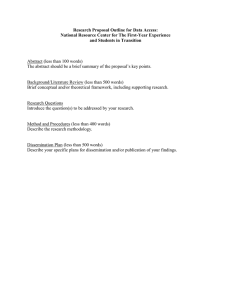 Research Proposal Outline: First-Year Experience & Transition