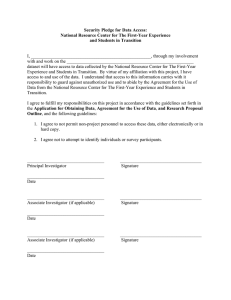Security Pledge for Data Access: and Students