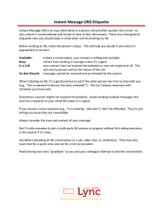 Instant Message (IM) Etiquette 