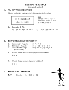 The DOT PRODUCT  (Geometric Vectors)