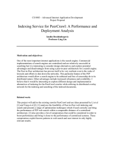 Indexing Service for PeerCrawl: A Performance and Deployment Analysis