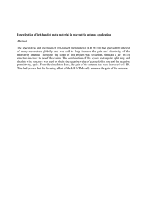 Investigation of left-handed meta material in microstrip antenna application Abstract
