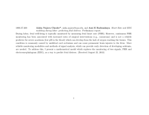 1096-37-268 Aisha Najera Chesler*, , and Ami E Radunskaya. Heart Rate... modeling during labor: predicting fetal distress. Preliminary report.