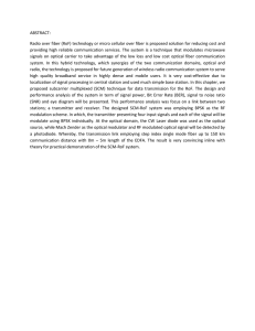 ABSTRACT: Radio over fiber (RoF) technology or micro cellular over fiber...