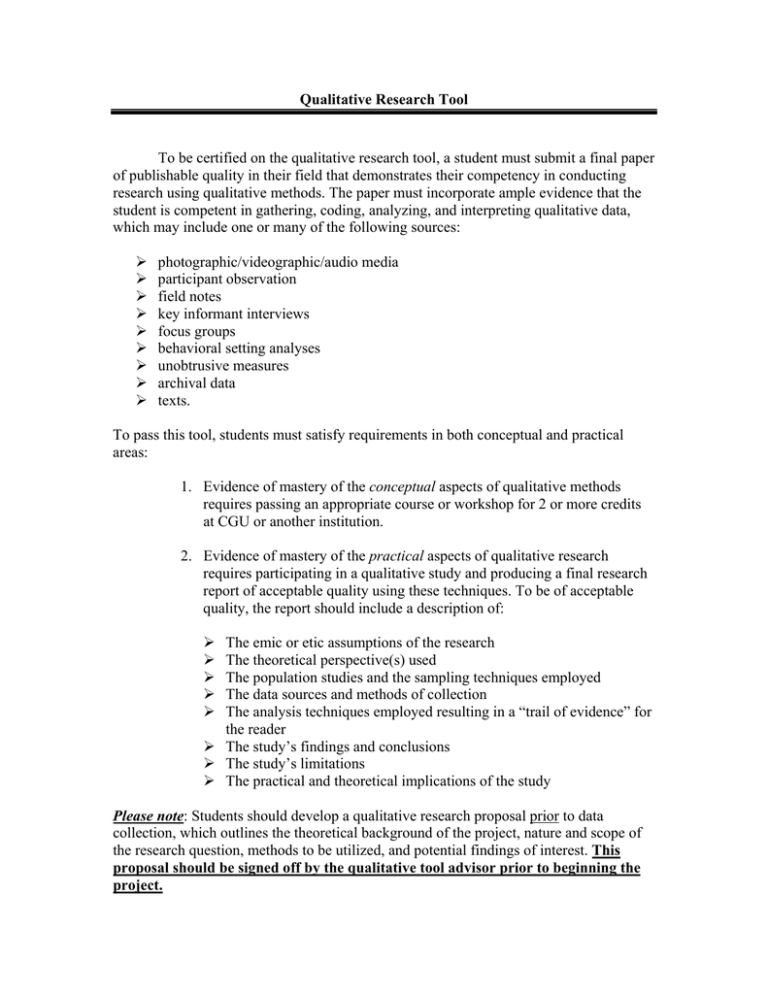 Qualitative Research Tool
