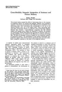 Cross-Modality Semantic Integration of Sentence and Picture Memory