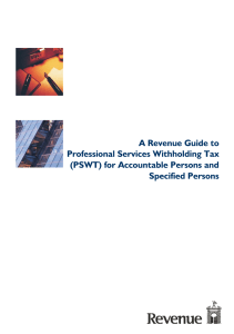 A Revenue Guide to Professional Services Withholding Tax Specified Persons