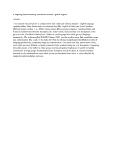 Comparing form four malay and chinese students’ spoken english Abstract :