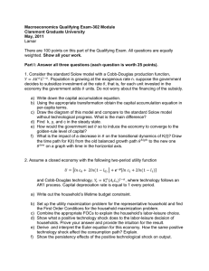 Macroeconomics Qualifying Exam-302 Module Claremont Graduate University May, 2011 Lamar